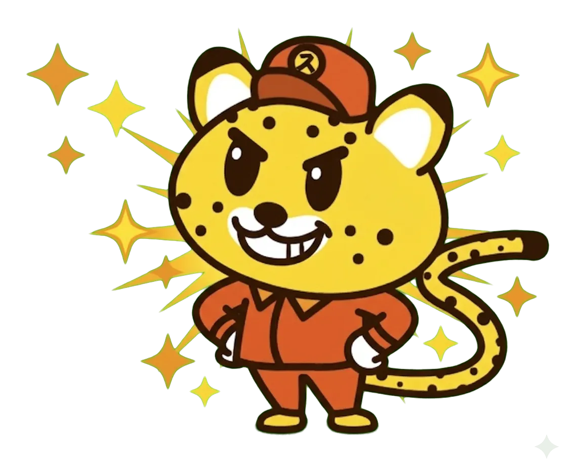 自信満々に立つスマートのキャラクター